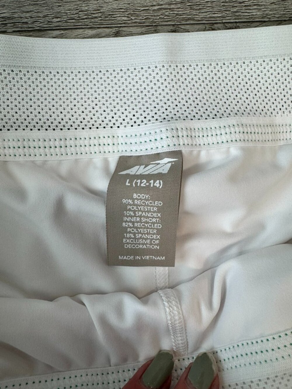 Avia NWT white pleated tennis skort green trim athletic size large B14 - Picture 2 of 10